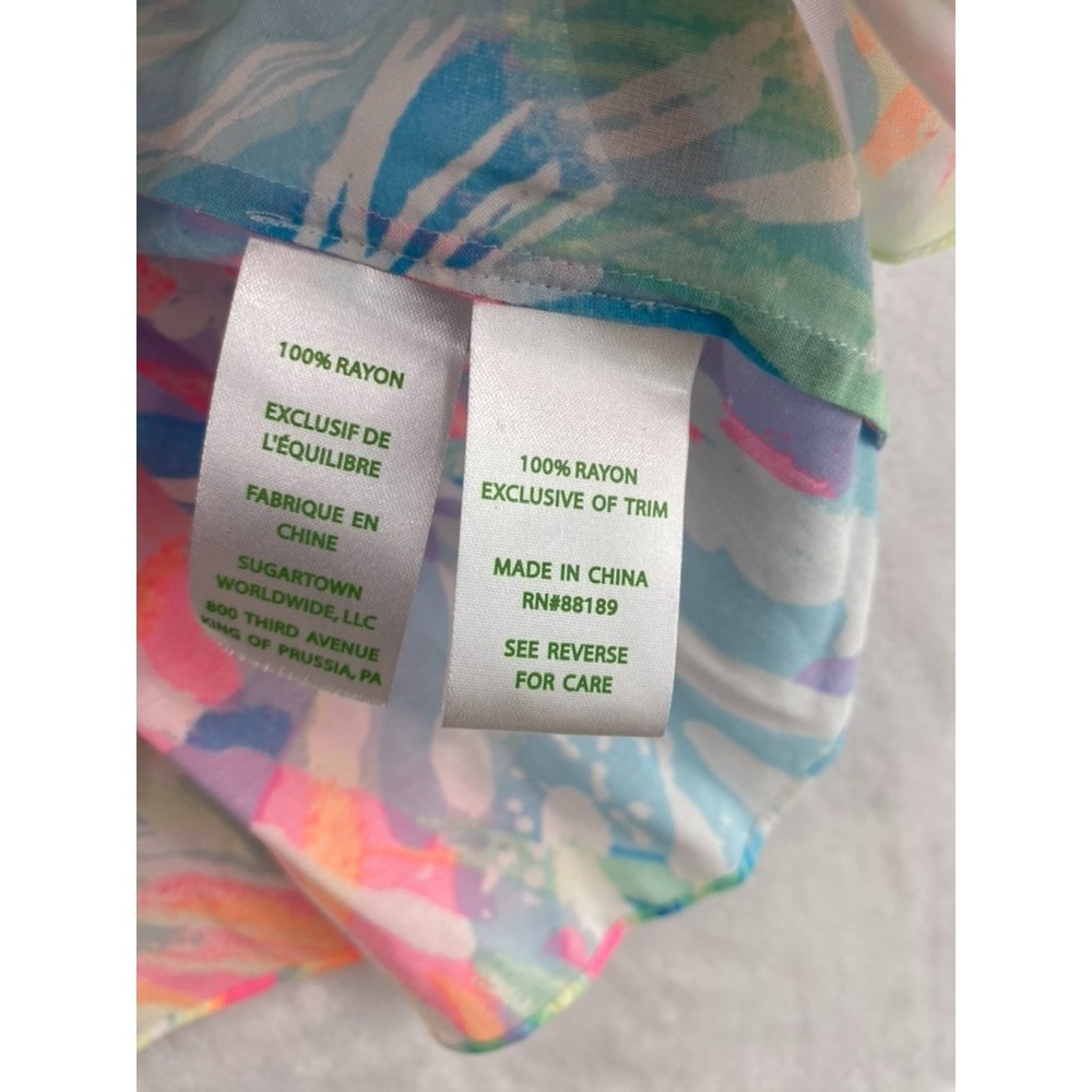 Lily Pulitzer Alanna Dress Sz M Sparkling Sands Print Coastal Resort Beach - Picture 9 of 12